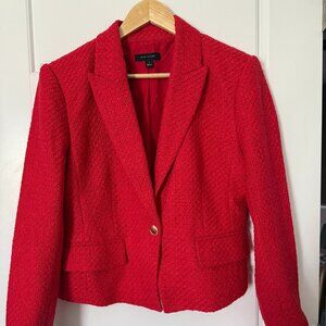 Short tweed blazer in red